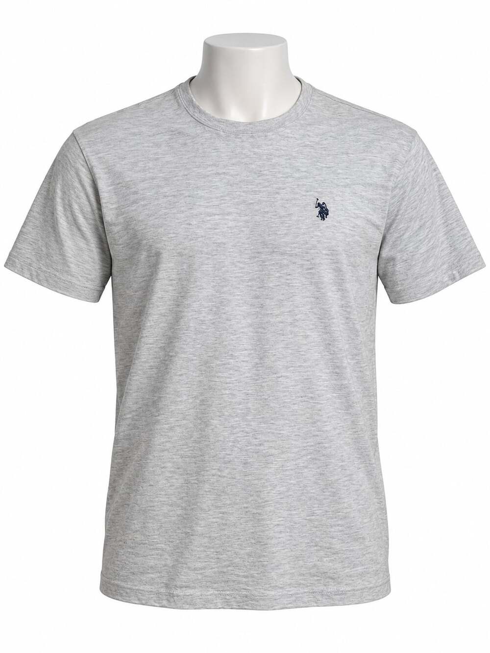 U.S. Polo Assn. Men’s Gray Heather Crewneck T-Shirt Navy Logo Size Large